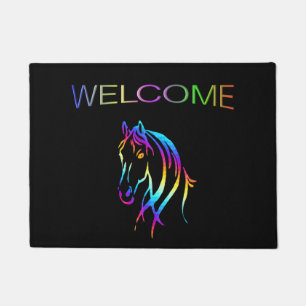 Rainbow Horse Welcome Mat