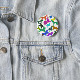 Rainbow Horses - "Dotty about Horses!" 2 Inch Round Button