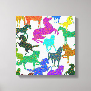 Rainbow Horses - "Dotty about Horses!" Canvas Print