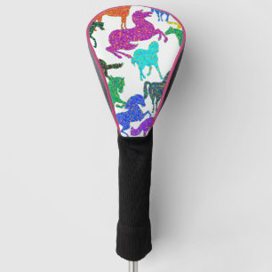 Rainbow Horses - "Dotty about Horses!" Golf Head Cover