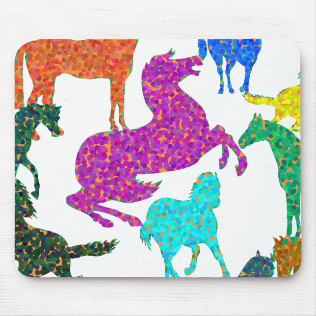 Rainbow Horses - "Dotty about Horses!" Mouse Pad (Front)