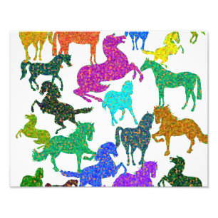 Rainbow Horses - "Dotty about Horses!" Photo Print