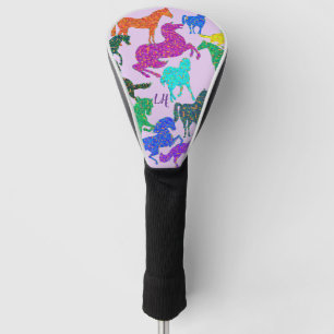 Rainbow Horses Golf Head Cover