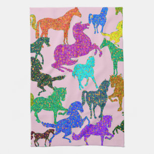 Rainbow Horses Kitchen Towel