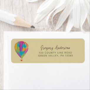 Rainbow Hot Air Balloon Return Address
