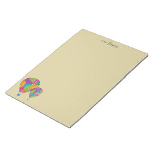 Rainbow Hot Air Balloons Writing Paper Notepad