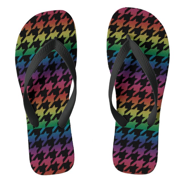 Rainbow houndstooth flip flops (Footbed)