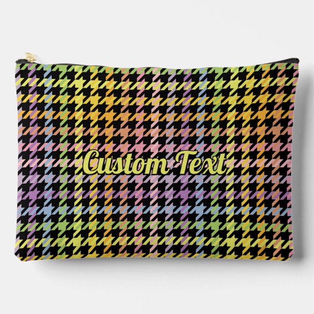 Rainbow Houndstooth Pattern Accessory Pouch (Front)