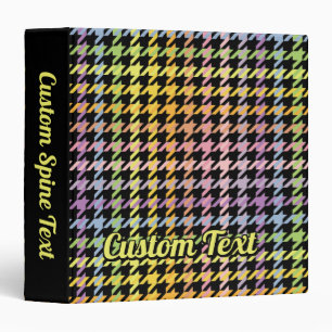Rainbow Houndstooth Pattern Binder