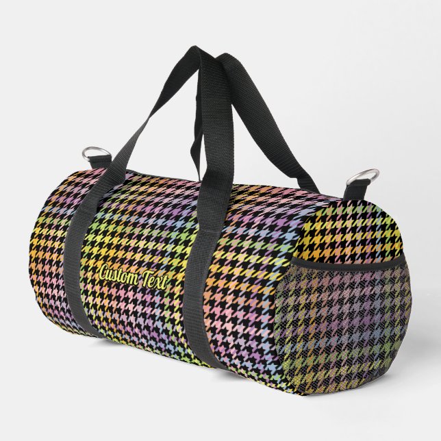 Rainbow Houndstooth Pattern Duffle Bag (Right Corner)