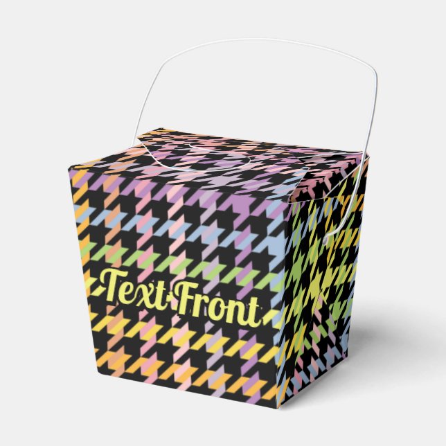 Rainbow Houndstooth Pattern Favor Box (Front Side)