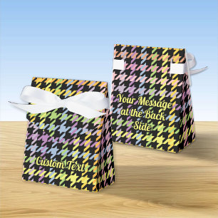 Rainbow Houndstooth Pattern Favor Box