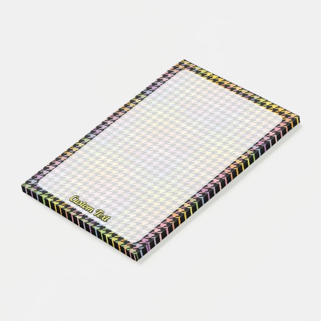 Rainbow Houndstooth Pattern Post-it Notes (Angled)