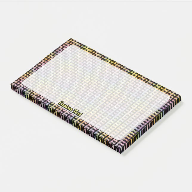 Rainbow Houndstooth Pattern Post-it Notes (Angled)