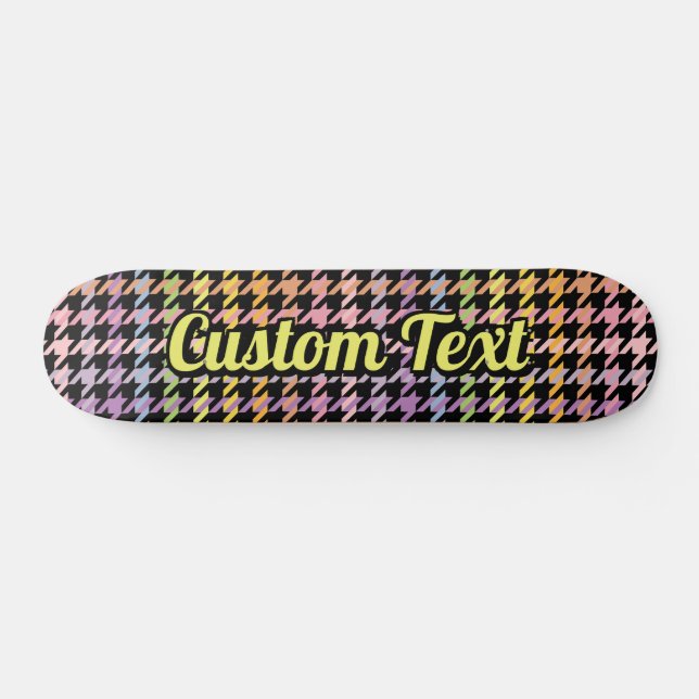 Rainbow Houndstooth Pattern Skateboard (Horz)