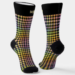 Rainbow Houndstooth Pattern Socks