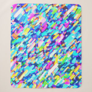 Rainbow-hued Abstract Art Sherpa Blanket