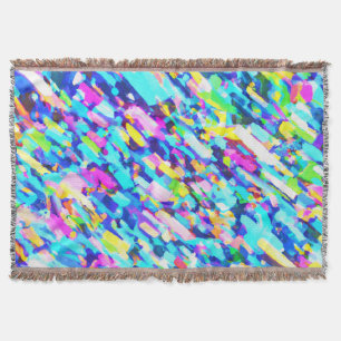 Rainbow-hued Abstract Art Throw Blanket
