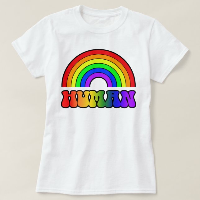 Rainbow Human Pride Month T-Shirt (Design Front)