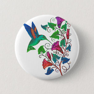 Rainbow Hummingbird 2 Inch Round Button