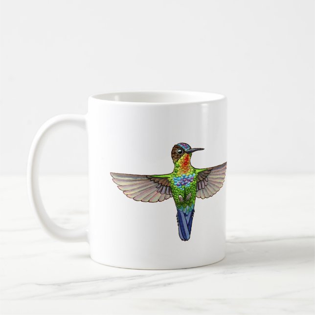 Rainbow Hummingbird Coffee Mug (Left)