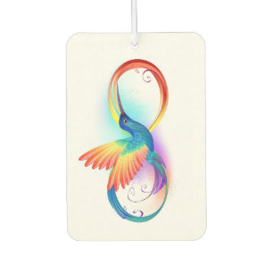 Rainbow Hummingbird with Infinity symbol Air Freshener