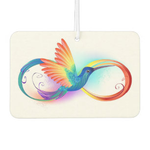 Rainbow Hummingbird with Infinity symbol Air Freshener