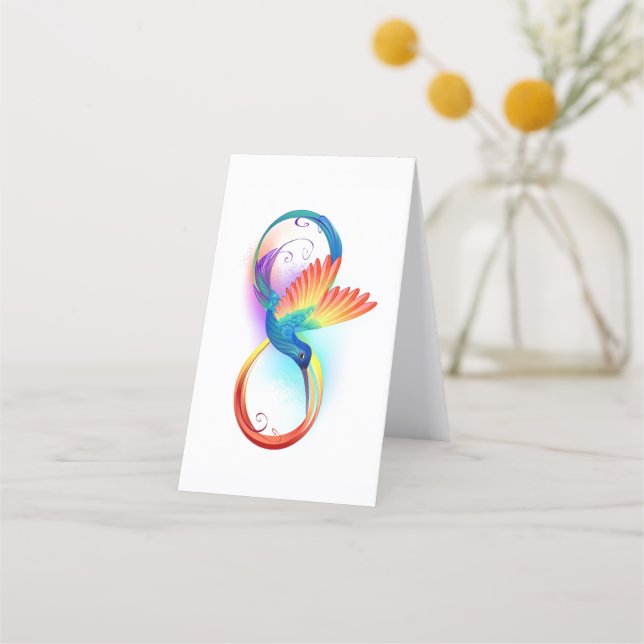 Rainbow Hummingbird with Infinity symbol Appointment Card (Front)