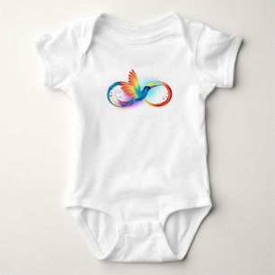 Rainbow Hummingbird with Infinity symbol Baby Bodysuit