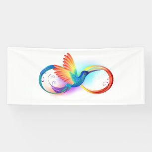 Rainbow Hummingbird with Infinity symbol Banner