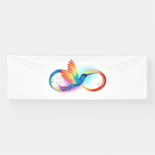 Rainbow Hummingbird with Infinity symbol Banner