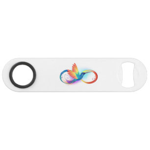 Rainbow Hummingbird with Infinity symbol Bar Key