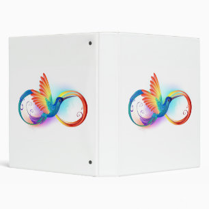 Rainbow Hummingbird with Infinity symbol Binder