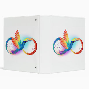 Rainbow Hummingbird with Infinity symbol Binder