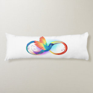 Rainbow Hummingbird with Infinity symbol Body Pillow