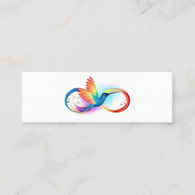 Rainbow Hummingbird with Infinity symbol Calling Card (Front)