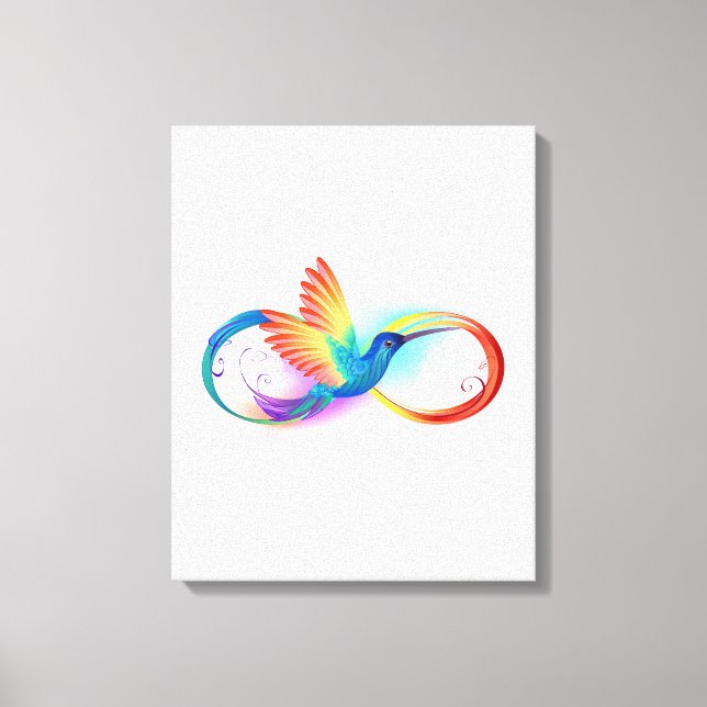 Rainbow Hummingbird with Infinity symbol Canvas Print (Front)