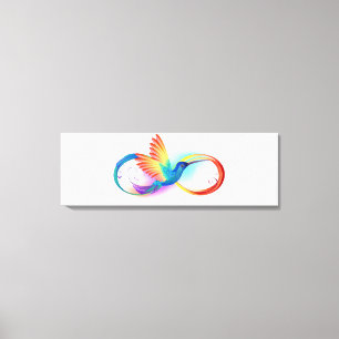 Rainbow Hummingbird with Infinity symbol Canvas Print