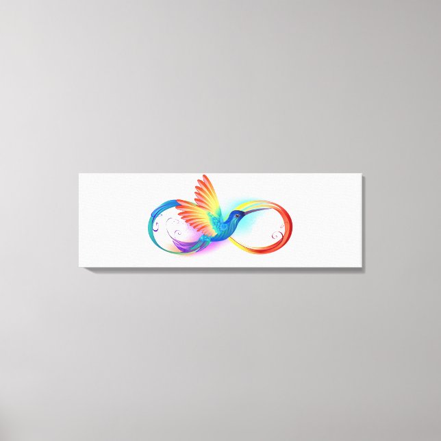 Rainbow Hummingbird with Infinity symbol Canvas Print (Front)