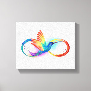 Rainbow Hummingbird with Infinity symbol Canvas Print