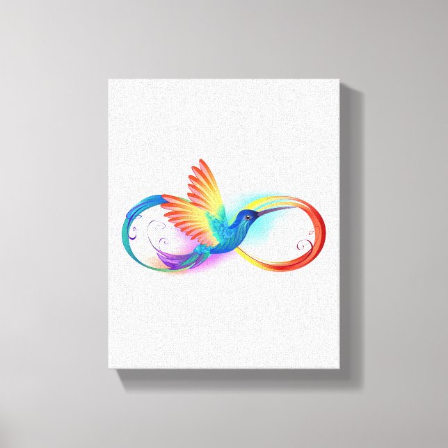 Rainbow Hummingbird with Infinity symbol Canvas Print (Front)