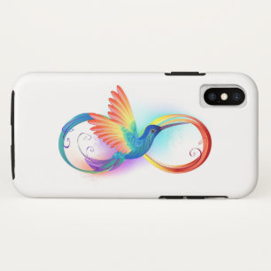 Rainbow Hummingbird with Infinity symbol iPhone XS Case