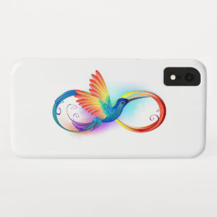 Rainbow Hummingbird with Infinity symbol iPhone XR Case
