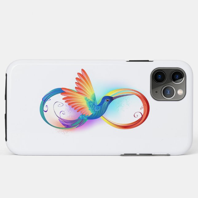 Rainbow Hummingbird with Infinity symbol Case-Mate iPhone Case (Back (Horizontal))