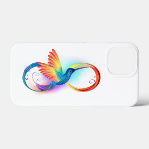 Rainbow Hummingbird with Infinity symbol iPhone 13 Mini Case