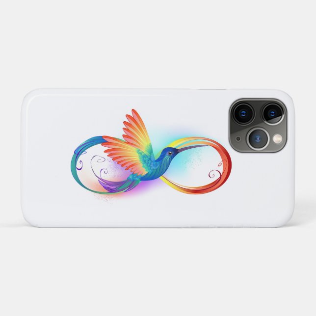 Rainbow Hummingbird with Infinity symbol Case-Mate iPhone Case (Back (Horizontal))