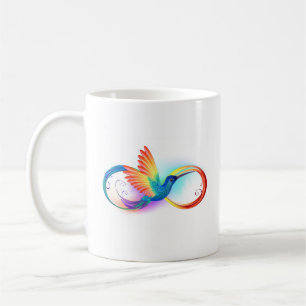Rainbow Hummingbird with Infinity symbol Coffee Mug