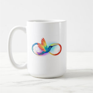 Rainbow Hummingbird with Infinity symbol Coffee Mug