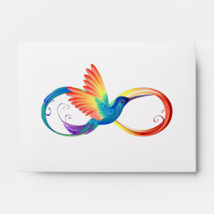 Rainbow Hummingbird with Infinity symbol Envelope