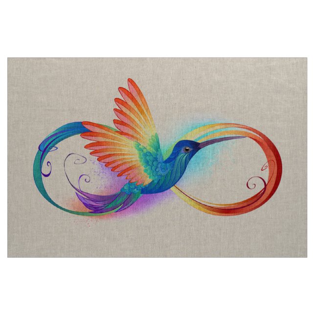 Rainbow Hummingbird with Infinity symbol Fabric (Yard)